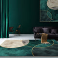 Sikunuo | Nordic Parlor Rug Green Geometric Pattern Rug Polypropylene Washable Non-slip Pet-friendly Rug