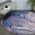 Sikunuo | Purple Modernism Rug Synthetic Watercolor Pattern Rug Pet Friendly Washable Non-Slip Rug for the Bedroom