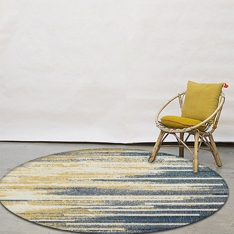 Sikunuo | Multicolor Industrial Indoor Rug Polyester Abstract Rug Pet Friendly Washable Non-Slip Carpet for Living Room