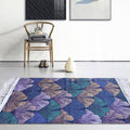 Sikunuo | Stylish Leaf Pattern Carpet Multicolors Tropical Carpet Cotton Washable Non-Slip Pet-Friendly Carpet for Living Room