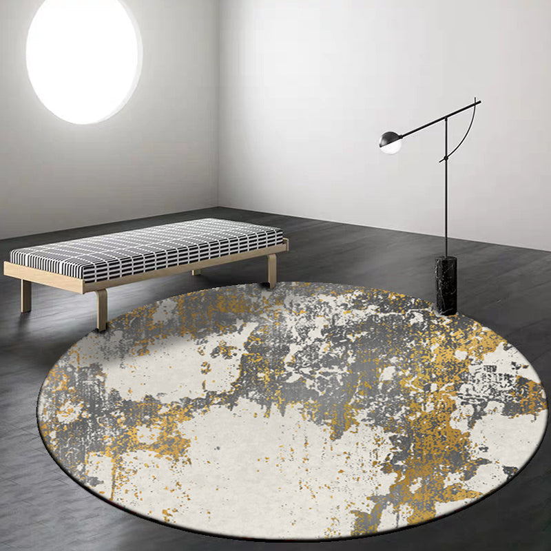 Sikunuo | Gray abstract carpet Synthetic industrial carpet Washable Non-slip backing rug for decoration