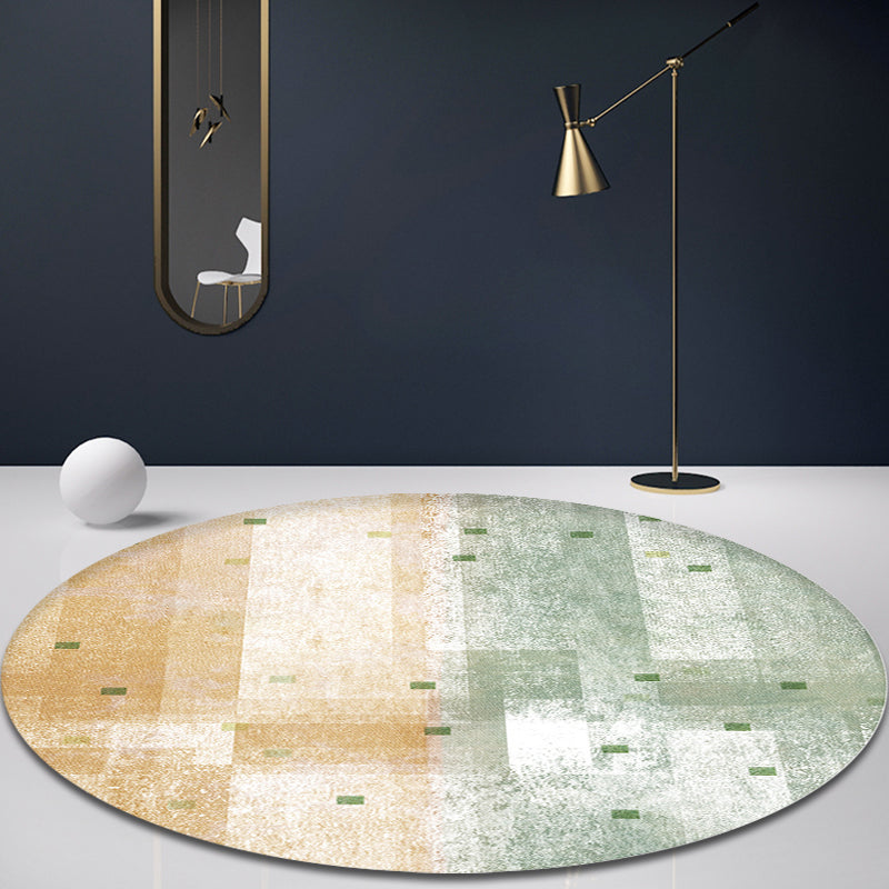 Sikunuo | Contemporary Bedroom Carpet Multicolor Abstract Rug Synthetic Washable Non-Slip Pet-Friendly Indoor Rug