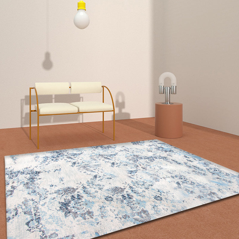 Sikunuo | Multicolored Shabby Chic Rug Polypropylene Abstract Rug Pet-Friendly Washable Non-Slip Rug for Living Room