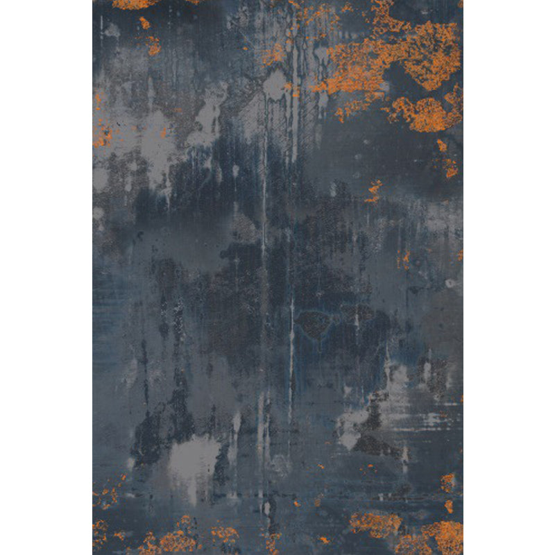 Sikunuo | Dark Grey Industrial Carpet Polyester Abstract Pattern Carpet Pet Friendly Non-Slip Washable Rug for Living Room