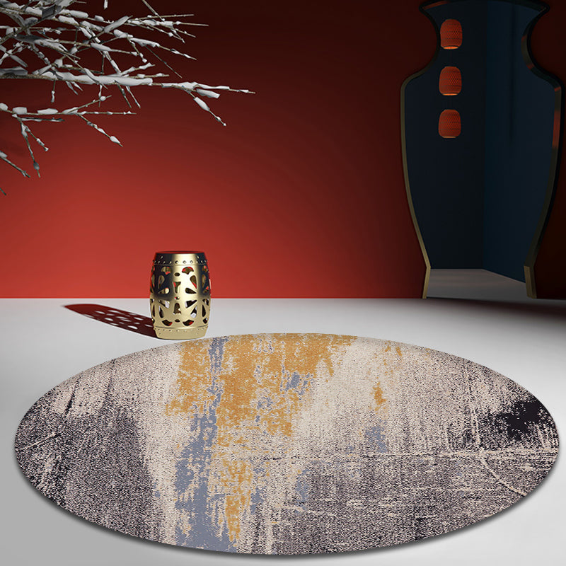Sikunuo | Gray abstract rug polypropylene Shabby Chic rug washable non-slip backing rug for the living room