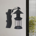Sikunuo | 1 Light Clear Glass Wall Sconces Light Retro Coastal Black/Copper Petroleum Hallway Lighting Fixture