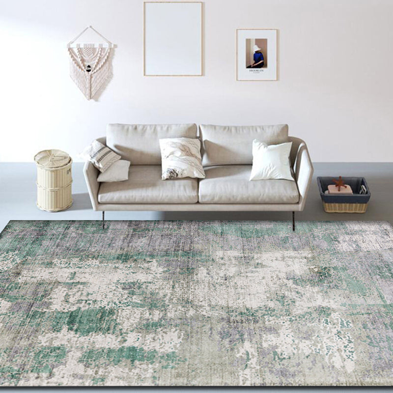 Sikunuo | Industrial living room rug abstract rug polyester washable non-slip pet-friendly carpet