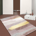 Sikunuo | Minimalist Abstract Carpet Pink Polyester Area Rug Non-Slip Pet-Friendly Washable Rug for Decoration