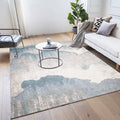 Sikunuo | Industrial Bedroom Rug Grey Abstract Rug Polyester Washable Non-slip Pet-friendly Rug