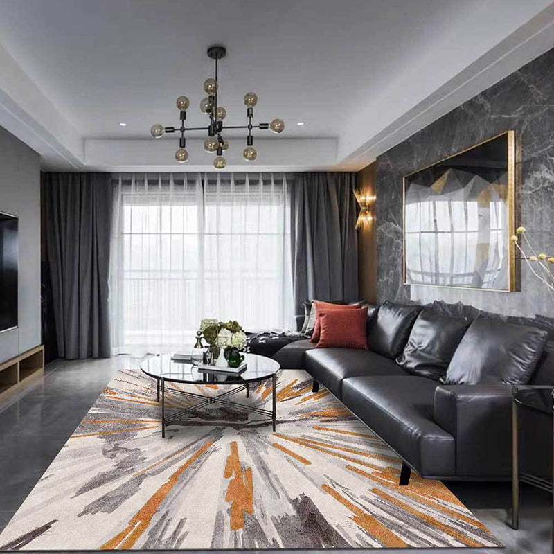 Sikunuo | Brown industrial carpet polyester radial pattern carpet pet-friendly washable non-slip carpet for the bedroom