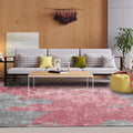 Sikunuo | Simple Pink Industrial Carpet Polyester Abstract Carpet Washable Non-Slip Backing Pet-Friendly Carpet for Living Room