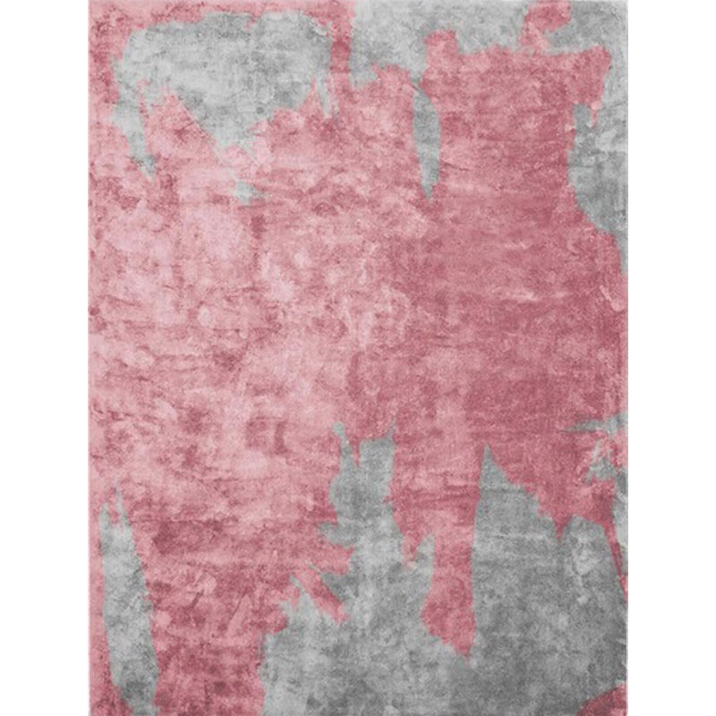 Sikunuo | Simple Pink Industrial Carpet Polyester Abstract Carpet Washable Non-Slip Backing Pet-Friendly Carpet for Living Room