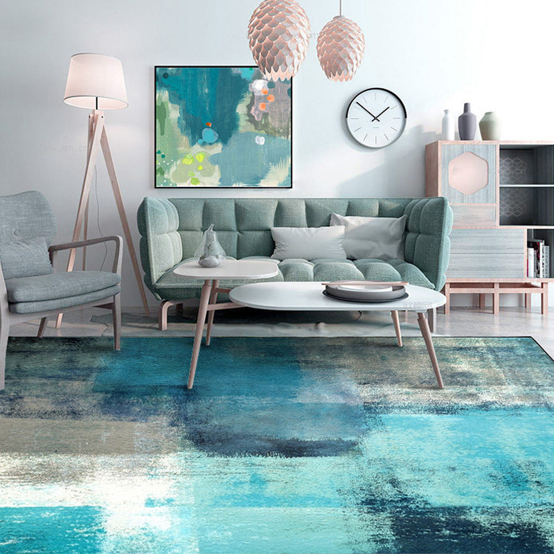 Sikunuo | Simplicity Parlour Carpet Brushstroke Pattern Carpet Polyester Machine Washable Non-Slip Back Pet Friendly Carpet