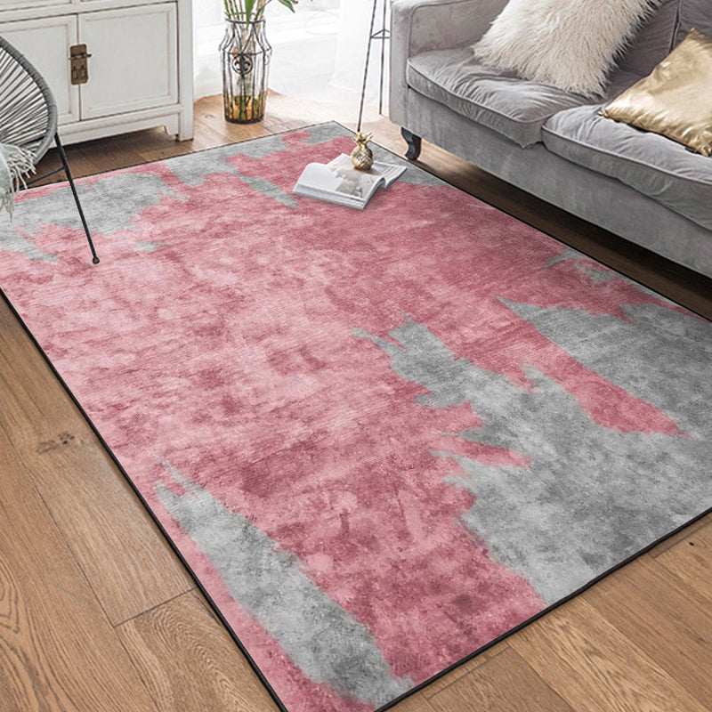 Sikunuo | Casual Industrial Area Rug Polyester Abstract Watercolor Pattern Carpet Washable Pet-Friendly Rug for Living Space