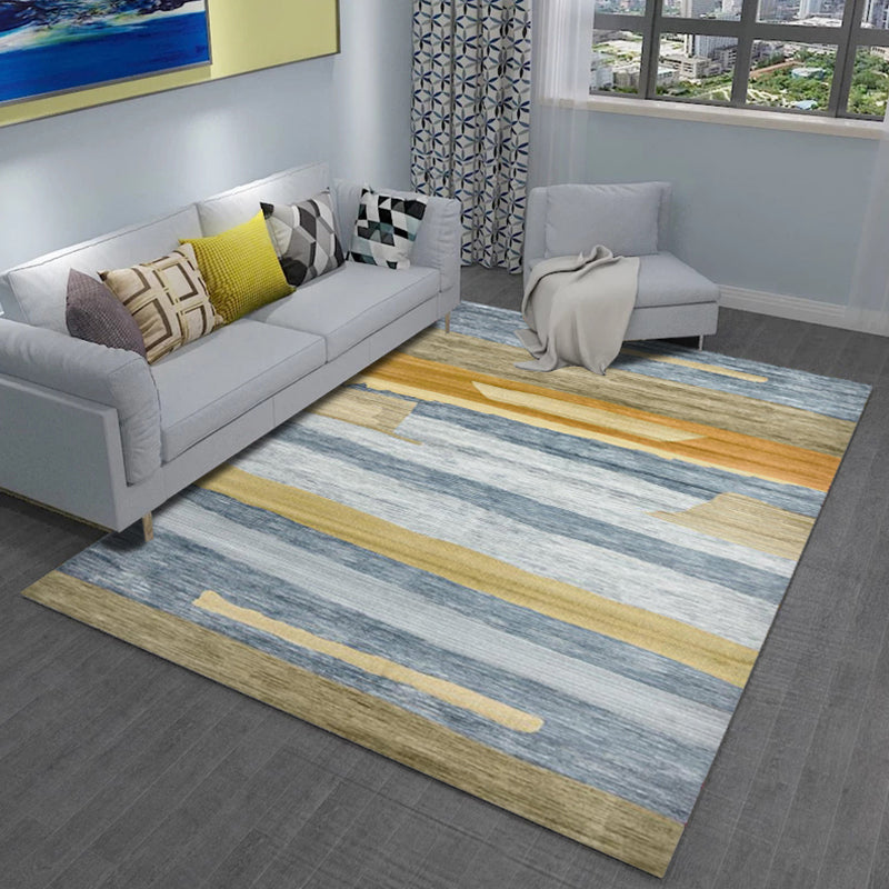 Sikunuo | Multicolored Parlor Carpet Modern Abstract Carpet Polyester Machine Washable Non-slip Back Area Rug