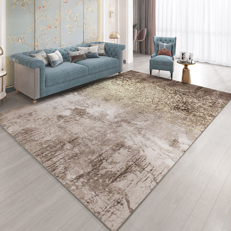 Sikunuo | Funky Abstract Rug Multicolored Industrial Carpet Polyester Machine Washable Non-Slip Pet-Friendly Rug for Living Room