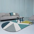 Sikunuo | Multi-Color Living Room Rug Minimalist Geometry Rug Synthetic Non-Slip Back Rug