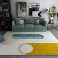 Sikunuo | Stylish Thick Area Rug Multicolored Circle Pattern Rug Machine Washable Carpet for Bedroom