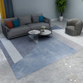 Sikunuo | Soft Blue Geometric Carpet Polyester Minimalism Rug Non-Slip Pet Friendly Area Rug for Living Room
