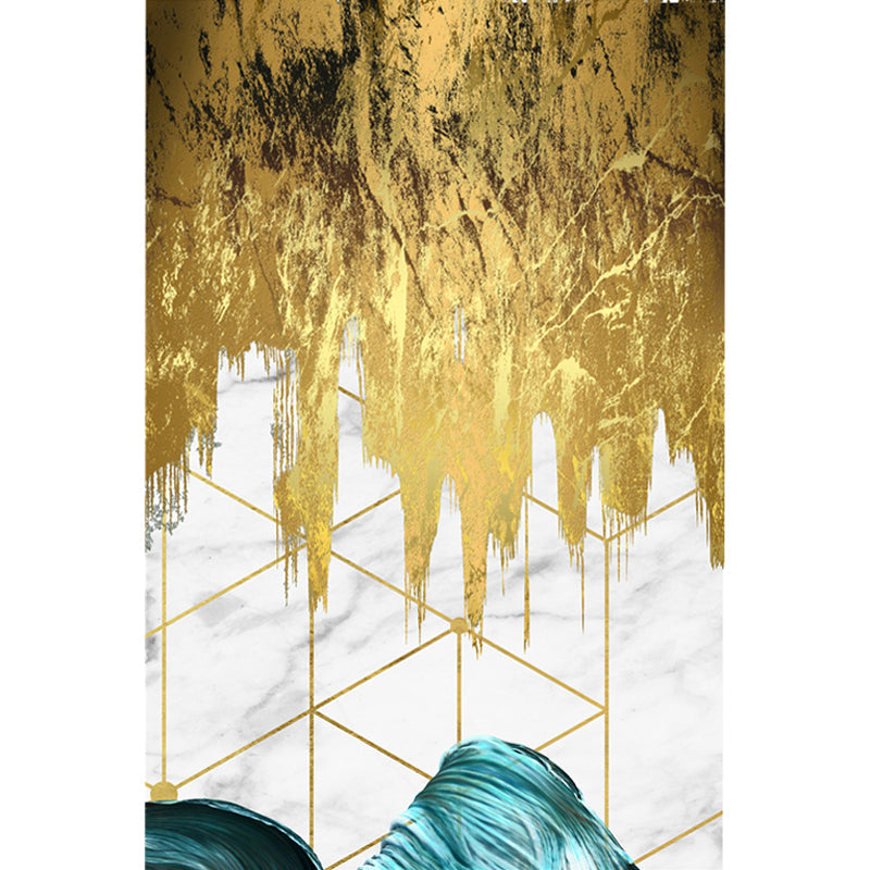 Sikunuo | Cyberpunk Living Room Carpet Multi Color Abstract Foil Streams Carpet Polyester Machine Washable Area Rug