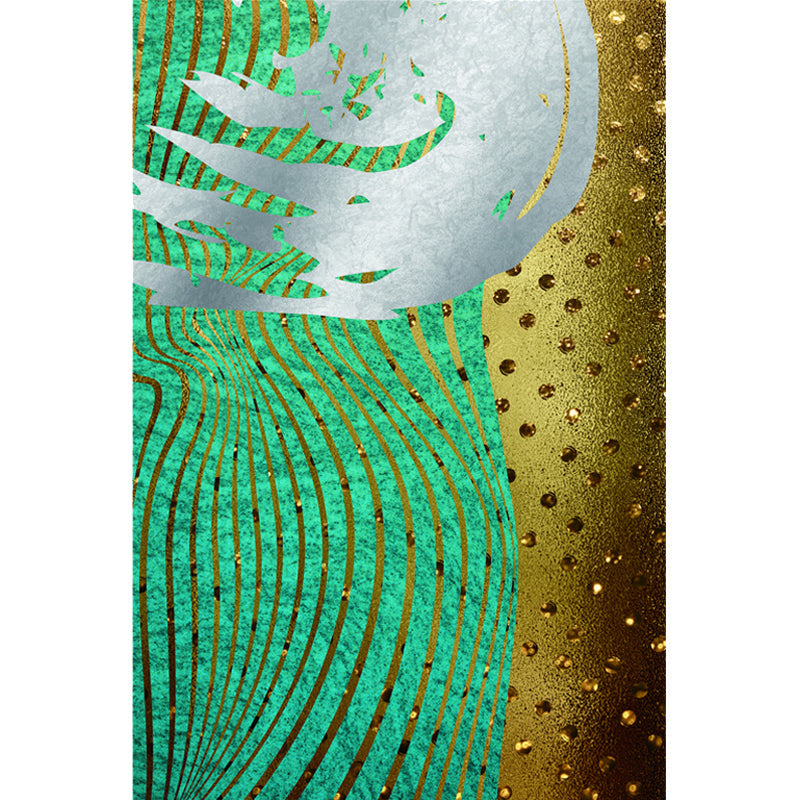Sikunuo | Cyberpunk Living Room Carpet Multi Color Abstract Foil Streams Carpet Polyester Machine Washable Area Rug