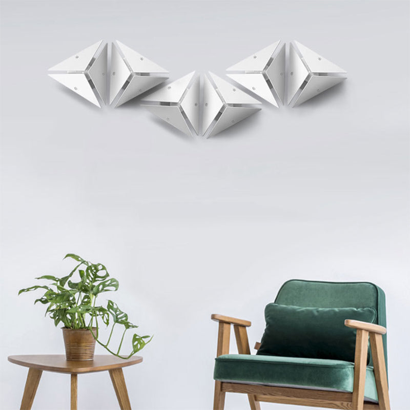 Sikunuo | Simple Style Triangle Metal Wall Sconce Light Gold/Black/White LED Wall Light Fixture in Warm/White Light for Corridor