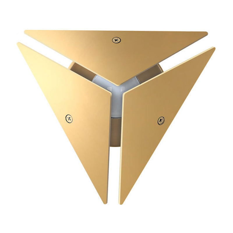 Sikunuo | Simple Style Triangle Metal Wall Sconce Light Gold/Black/White LED Wall Light Fixture in Warm/White Light for Corridor
