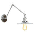Sikunuo | Saucer/Cone/Horn Nightstand Reading Wall Lamp Factory Metal Single 6"/8" W Chrome Wall-Mounted Light Fixture with Rotatable Arm