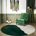 Sikunuo | Nostalgic Green Modern Carpet Polyester Color Block Area Rug Non-Slip Pet-Friendly Washable Rug for Room