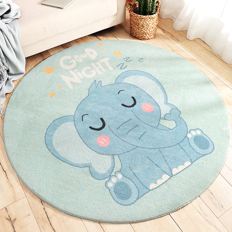 Sikunuo | Shady Pet Indoor Carpet Pastel Cartoon Carpet Polypropylene Washable Stain Resistant Non-Slip Rug for the Nursery