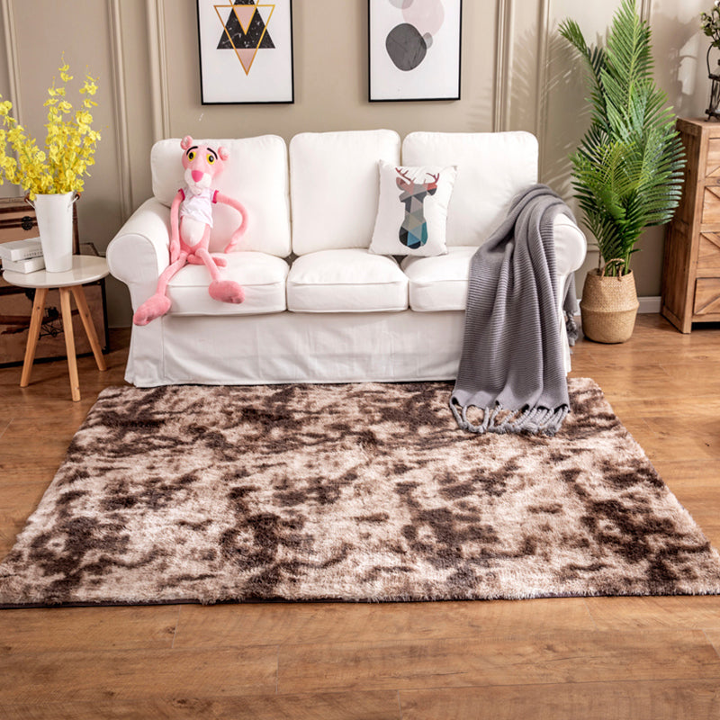 Sikunuo | Creative Rust Metal Look Rug Pastel Color Industrial Rug Synthetic Non-Slip Backing Easy Maintenance Rug for Home