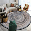 Sikunuo | Casual Modern Rug in gray abstract wood grain pattern Rug Polyester machine washable Rug for living space decoration