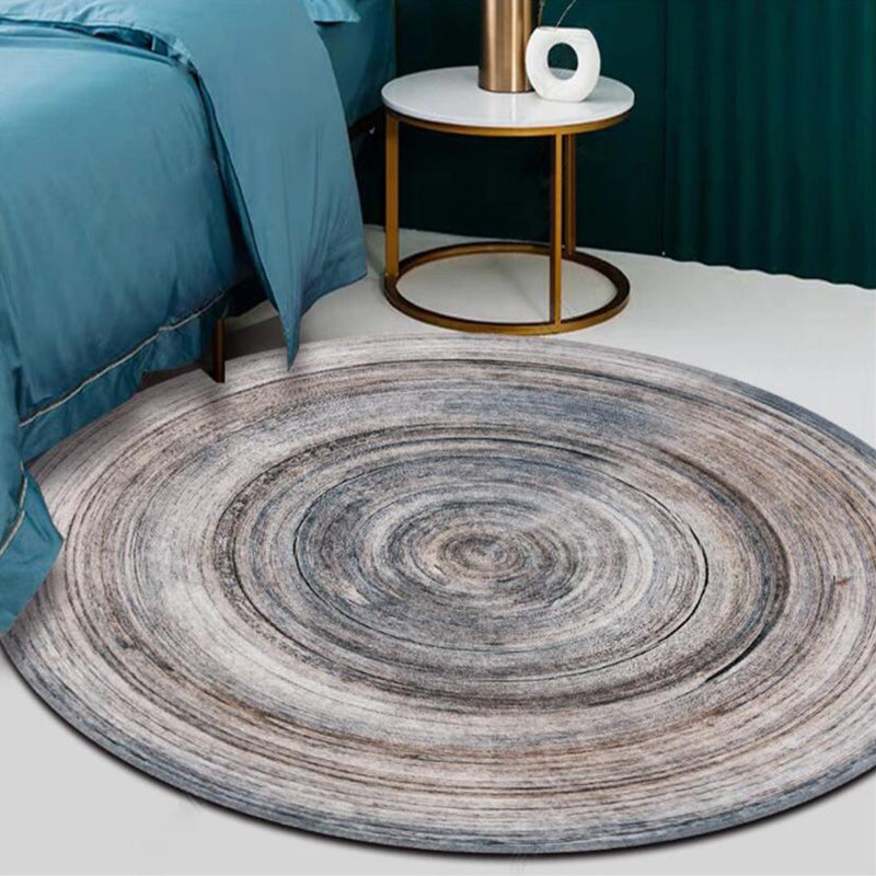 Sikunuo | Casual Modern Rug in gray abstract wood grain pattern Rug Polyester machine washable Rug for living space decoration