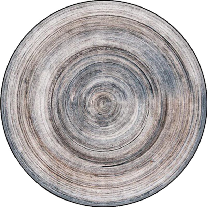 Sikunuo | Casual Modern Rug in gray abstract wood grain pattern Rug Polyester machine washable Rug for living space decoration