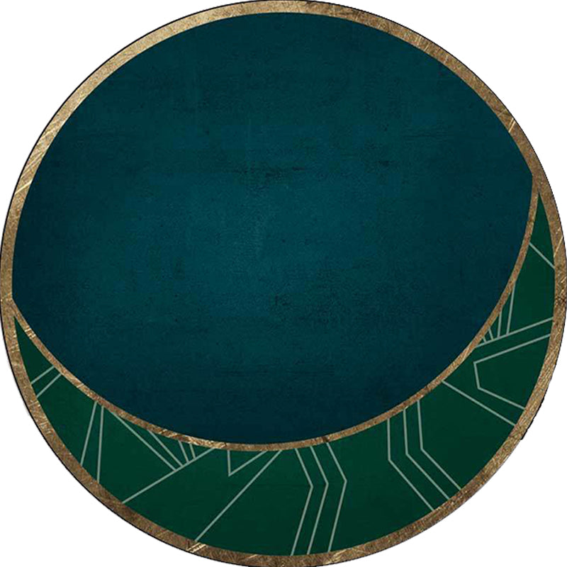 Sikunuo | Modern living room carpet in green color box moon print carpet polyester machine washable carpet