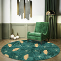 Sikunuo | Green Tropical Carpet Polyester Ginkgo Leaf Print Carpet Non-Slip Rug Easy Maintenance Carpet for Home