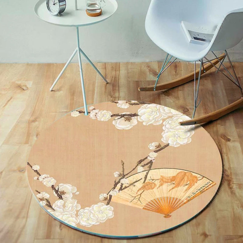 Sikunuo | Unique bird pattern rug with branch Multicolored Oriental rug Polyester Machine washable Non-slip rug for balcony