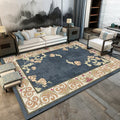 Sikunuo | Traditional floral pattern carpet blue and red retro carpet washable pet friendly non-slip rug for living room