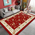 Sikunuo | Unique Vintage Rug Polyester Floral Pattern Rug Washable Pet-Friendly Non-Slip Back Rug for Bedroom