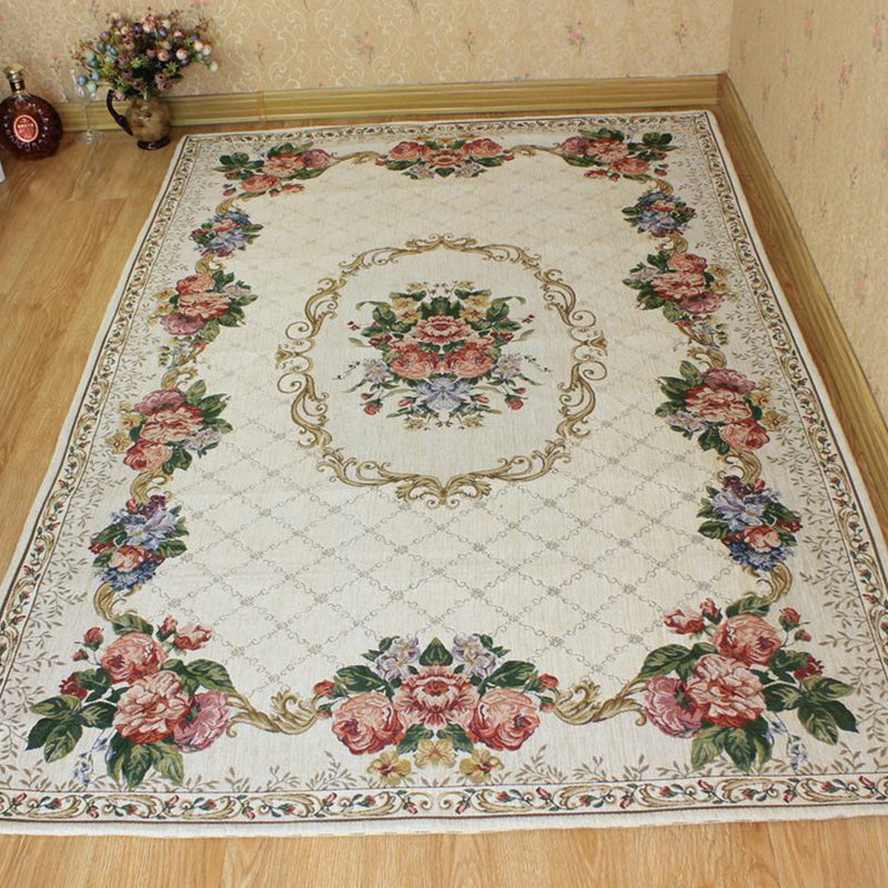 Sikunuo | Bud printed rug polyester traditional indoor rug non-slip washable pet-friendly rug for living room