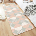 Sikunuo | Unique Colorblock Striped Pattern Rug Multicolor Modern Carpet Polyester Washable Non-Slip Rug for Bedroom
