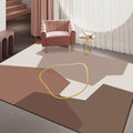 Sikunuo | Minimalism Parlor Rug Multi-Color Color Block Indoor Rug Polyester Non-Slip Back Machine Washable Rug