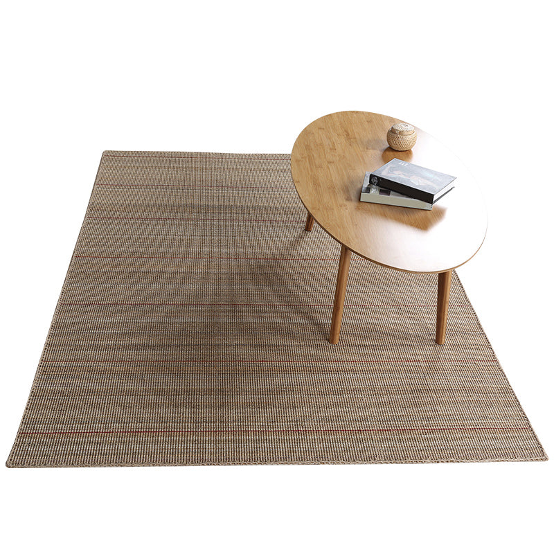 Sikunuo | Simple Rural Rug Brown Solid Color Rug Pet Friendly Washable Non-Slip Rug for the Living Room