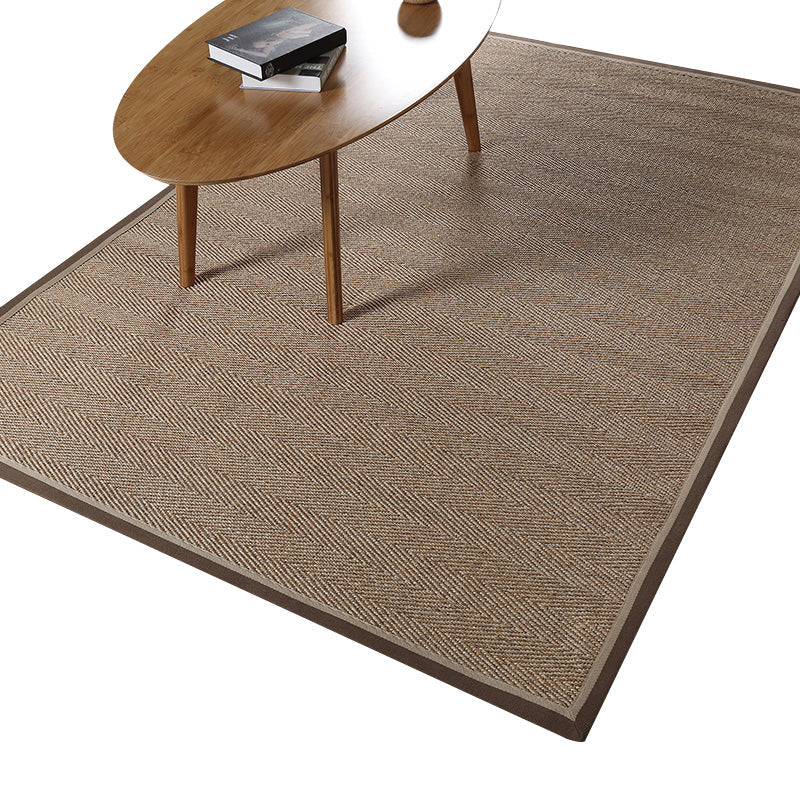 Sikunuo | Stylish Country Carpet Brown Solid Carpet Animal Dry Washable Non-slip Rug for Living Room