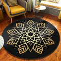 Sikunuo | Retro Black-White Southwest Carpet Polyester Tribal Carpet Washable Carpet for Living Room
