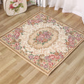 Sikunuo | Moroccan Living Room Rug in Ivory Floral Print Pattern Rug Acrylic Non-Slip Machine Washable Rug