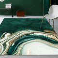 Sikunuo | Large Bedroom Rug Modern Abstract Marble Pattern Area Rug Polyester Washable Rug