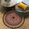 Sikunuo | Brown and Yellow Persian Carpet Flannel Floral Pattern Carpet Washable Non-Slip Underlay Carpet for Living Room