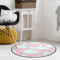 Sikunuo | Pink Children's Room Carpet Children's Animal Unicorn Swan Flower Heart Pattern Carpet Polyester Pet-Friendly Carpet