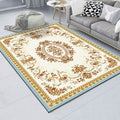 Sikunuo | American controlled pattern carpet with striped multicolor polyester machine washable non-slip area rug for bedroom